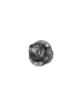 A close-up of a small, round Instant Open Ear-Tip with a cylindrical design and ridged edges, made from black and transparent plastic or metal, shown against a plain white background.